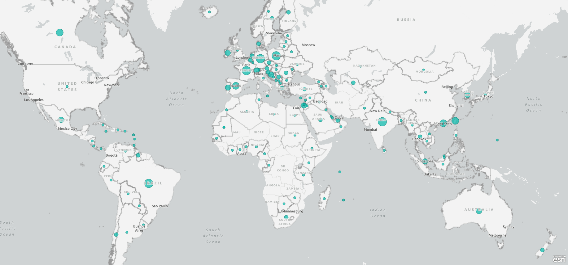 world map of CSD users 2022