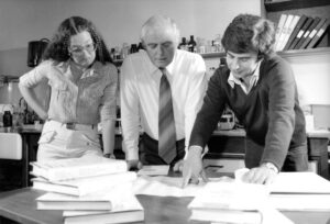 Sharon Bellard, David Watson, and Frank Allen, CCDC Scientists in the 1980s
