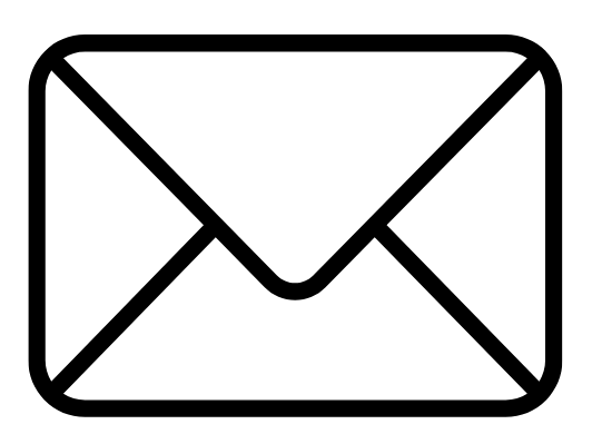 An envelope icon on a white background.