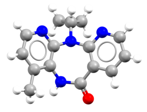 Ball and stick representation of the Nevirapine molecule, refocde PABHJ01
