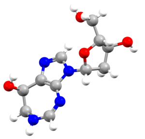 Ball and stick representation of the Pentostatin molecule, refocde DFIMZP01