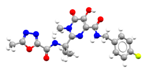 Ball and stick representation of the Raltegravir molecule, refocde DIRCIS