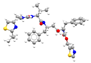 Ball and stick representation of the Ritonavir molecule, refocde YIGPIO03