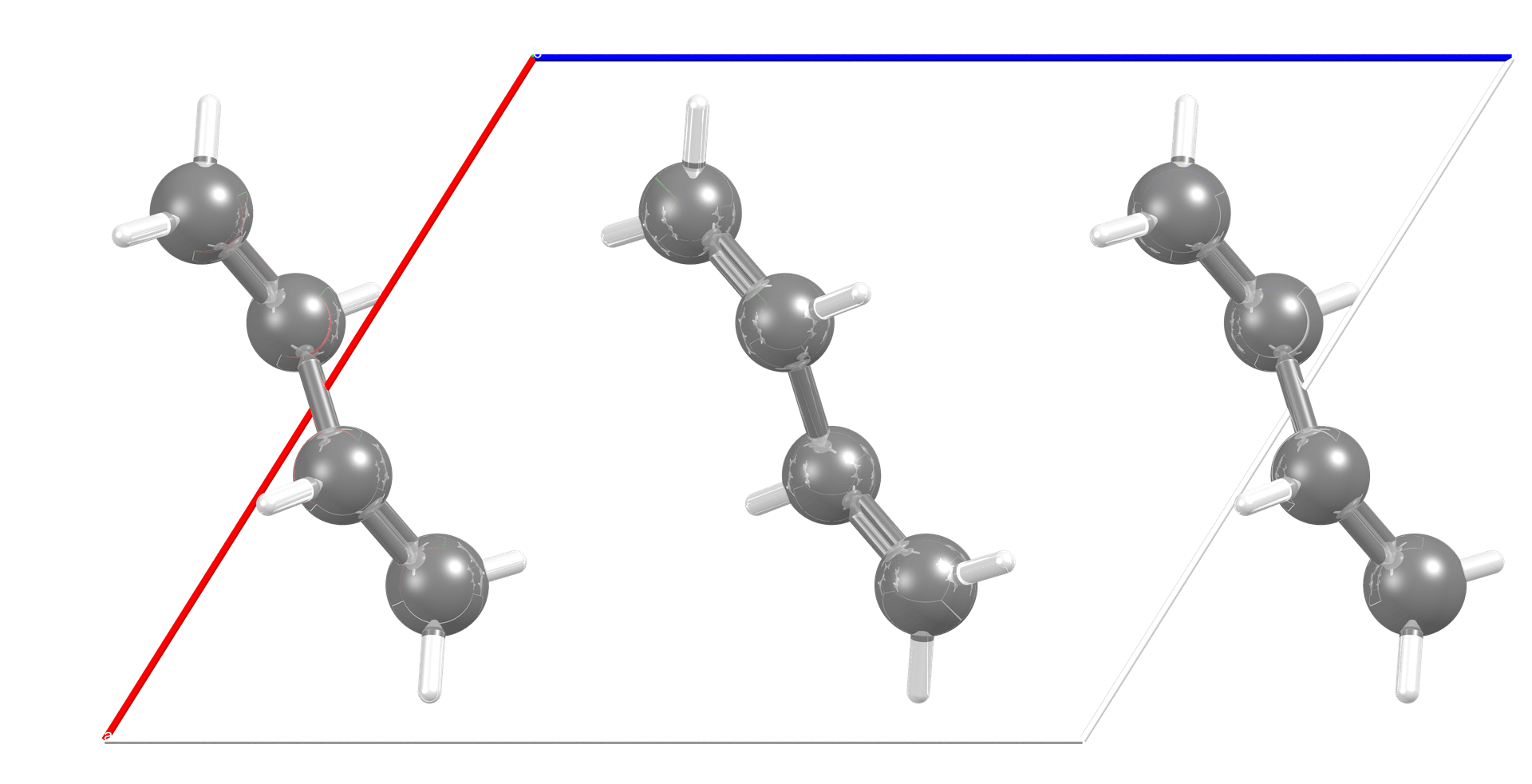 CSD Entry ZZZUPG01, unit cell of 1,3-butadiene.