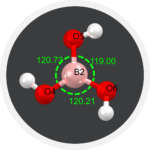 Example of measuring angles on a molecule from CSD Entry JAGREP from the Teaching Subset.